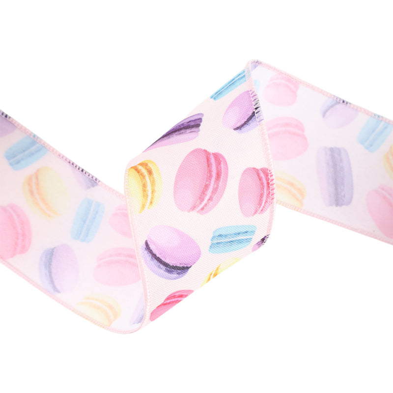 2 1/2" Wired Ribbon | Pastel All Over Macaroon | 10 Yard Roll