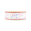 1 1/2" Wired Ribbon | White & Sprinkles | 10 Yard Roll