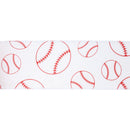 2 1/2" Wired Cotton Ribbon | Baseballs on White | 10 Yard Roll