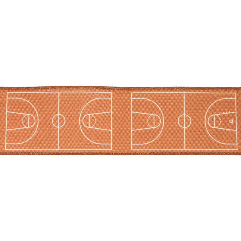 2 1/2" Faux Linen Heat Transfer Wired Ribbon | Basketball Court | 10 Yard Roll