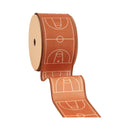 2 1/2" Faux Linen Heat Transfer Wired Ribbon | Basketball Court | 10 Yard Roll
