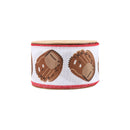 2 1/2" Faux Linen Heat Transfer Wired Ribbon | Baseball Glove | 10 Yard Roll