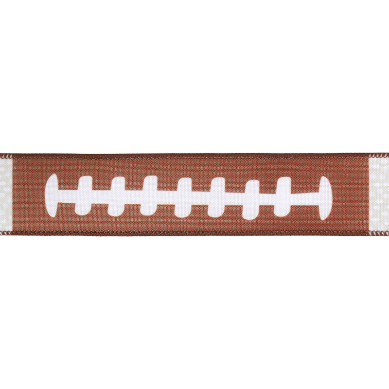 1 1/2" Faux Linen Wired Ribbon | Football Laces | 10 Yard Roll