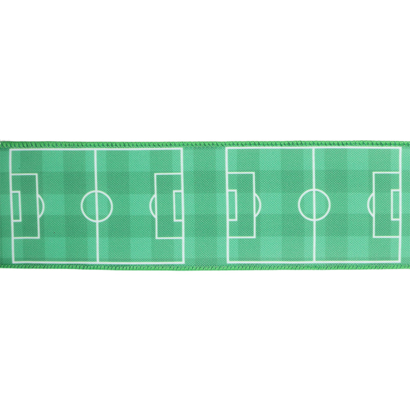 2 1/2" Plaid Wired Ribbon | Soccer Field | 10 Yard Roll
