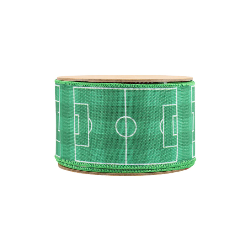 2 1/2" Plaid Wired Ribbon | Soccer Field | 10 Yard Roll