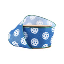 2 1/2" Wired Ribbon | Pickleballs on Blue Indoor | 10 Yard Roll