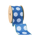 2 1/2" Wired Ribbon | Pickleballs on Blue Indoor | 10 Yard Roll