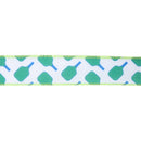 1 1/2" Wired Ribbon | Pickleball Rackets Blue on White | 10 Yard Roll