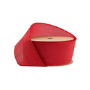 2 1/2" Wired Ribbon | Red Linen | 10 Yard Roll