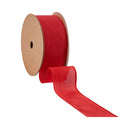 2 1/2" Wired Ribbon | Red Linen | 10 Yard Roll