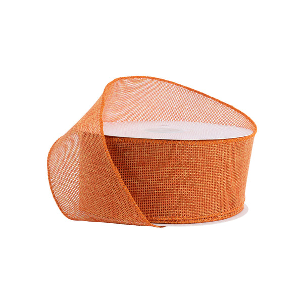 2 1/2" Wired Ribbon | Orange Solid | 50 Yard Spool