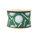 2 1/2" Wired Ribbon | Golf Balls and Tees | 10 Yard Roll