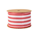 2 1/2" Wired Ribbon | Red Ticking Stripe | 10 Yard Roll
