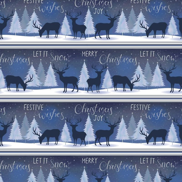 30" x 33' Wrapping Paper | Periwinkle Landscape Trees