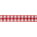 1 1/2" Wired Ribbon | Red and White Check  | 10 Yard Roll