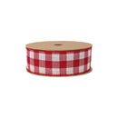 1 1/2" Wired Ribbon | Red and White Check  | 10 Yard Roll