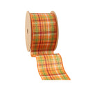 2 1/2" Wired Ribbon | Multi-Colored Fall Plaid | 10 Yard Roll