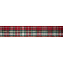 2 1/2" Wired Ribbon | Red/Green Traditional Plaid | 10 Yard Roll