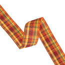 2 1/2" Wired Ribbon | Autumn Colored Fall Plaid | 10 Yard Roll
