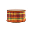 2 1/2" Wired Ribbon | Autumn Colored Fall Plaid | 10 Yard Roll