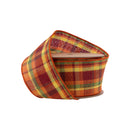 2 1/2" Wired Ribbon | Autumn Colored Fall Plaid | 10 Yard Roll