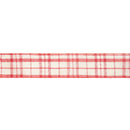 2 1/2" Wired Ribbon | Red and White Plaid | 10 Yard Spool