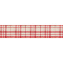 2 1/2" Wired Ribbon | Red and White Plaid | 50 Yard Spool