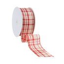 2 1/2" Wired Ribbon | Red and White Plaid | 50 Yard Spool
