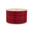 2 1/2" Wired Ribbon | Red/Black Plaid | 10 Yard Spool