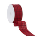 2 1/2" Wired Ribbon | Red/Black Plaid | 50 Yard Spool