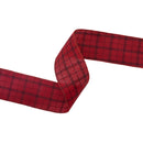 2 1/2" Wired Ribbon | Red/Black Plaid | 50 Yard Spool