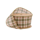 2 1/2" Wired Ribbon | White/Red/Green Plaid | 10 Yard Spool