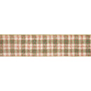 2 1/2" Wired Ribbon | White/Red/Green Plaid | 10 Yard Spool