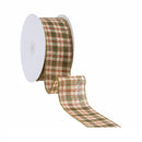 2 1/2" Wired Ribbon | White/Red/Green Plaid | 50 Yard Spool