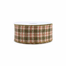 2 1/2" Wired Ribbon | White/Red/Green Plaid | 50 Yard Spool