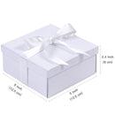 5" x 5" x 2.4" Gift Box w/ Satin Ribbon | White