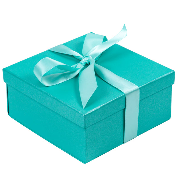 5" x 5" x 2.4" Gift Box w/ Satin Ribbon | Turquoise