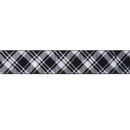 2 1/2" Wired Ribbon | Black White Bias Plaid | 10 Yard Roll