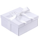 5" x 5" x 2.4" Gift Box w/ Satin Ribbon | White