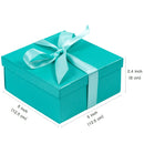 5" x 5" x 2.4" Gift Box w/ Satin Ribbon | Turquoise