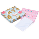 9" x 9" x 9" Collapsable Holiday Gift Box w/ 2-pcs White Tissue Paper & Removable Lid | "Christmas Ornaments" Pink/Blue