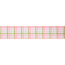 2 1/2" Wired Ribbon | Pink and Green Checked Plaid | 10 Yard Roll