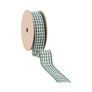1 1/2" Wired Ribbon | Green/White Gingham | 10 Yard Roll