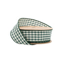 1 1/2" Wired Ribbon | Green/White Gingham | 10 Yard Roll