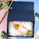 14" x 9" x 4.3" Collapsable Gift Box w/ Magnetic Square Flap Lid | Navy