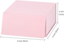 8" x 8" x 4" Collapsable Gift Box w/ Magnetic Square Flap Lid | Pink