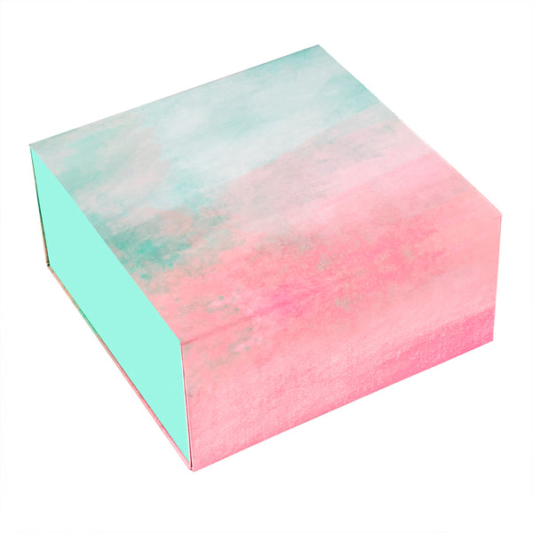 8" x 8" x 4" Collapsable Gift Box w/ 2-pcs White Tissue Paper & Magnetic Square Flap Lid | Gradient Color