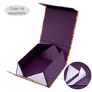 8" x 8" x 4" Collapsable Gift Box w/ 2-pcs White Tissue Paper & Magnetic Square Flap Lid | Colorful Happy Birthday