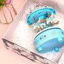 8" x 8" x 4" Collapsable Gift Box w/ 2-pcs White Tissue Paper & Magnetic Square Flap Lid | Elegant Floral