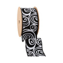 2 1/2" Wired Ribbon | Glittered Halloween w/ Black Backing | 10 Yard Roll